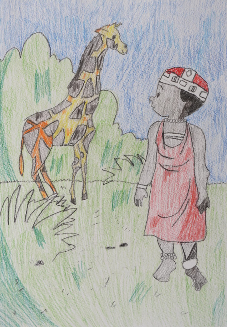 Жираф и ребенок